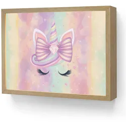 WANDLEUCHTE MIT AKKU Einhorn - Glitzer - Regenbogen - Pastell LED 40x30 cm Wandlampe