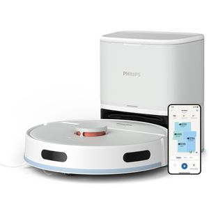 Philips Saugroboter HomeRun 2000 Series XU2100/25, weiß, 6.000 Pa Saugkraft, mit Wischfunktion & Absaugstation