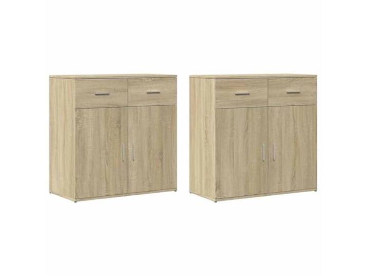 Sideboard 2 Stk. Sonoma-Eiche 79x38x80 cm Holzwerkstoff Stauraumschrank Sideboards 2 Stk., Sonoma-Eiche, Holzwerkstoff, robust, feuchtigkeitsbeständig, glatte Oberfläche, viel Stauraum,