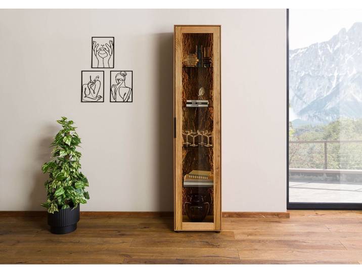 Vitrine Wildeiche 46x43x203 natur geölt LINDAU #20