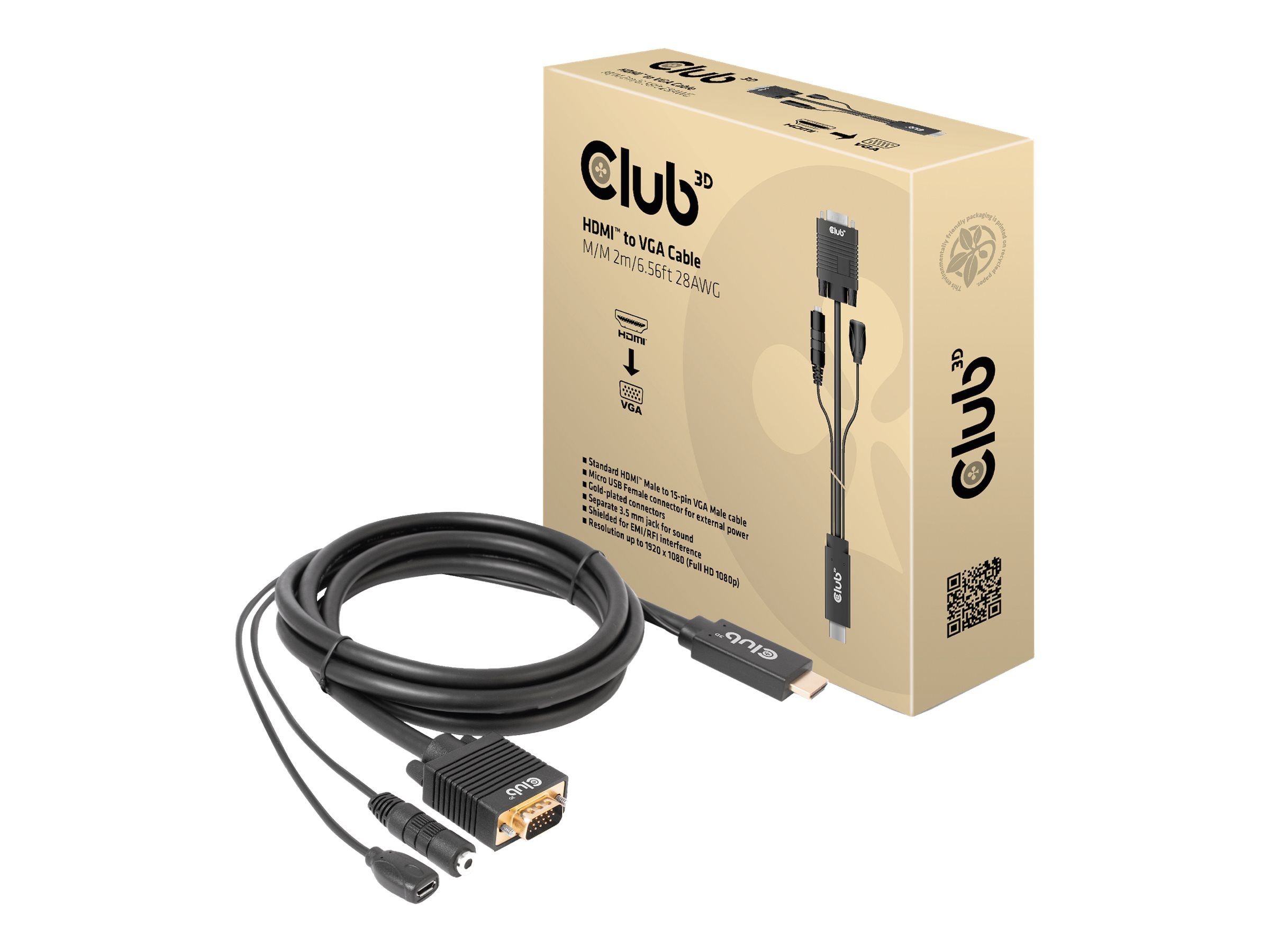 Club3D Club 3D HDMI auf VGA Kabel St./St. 2m 28AWG CAC-1712