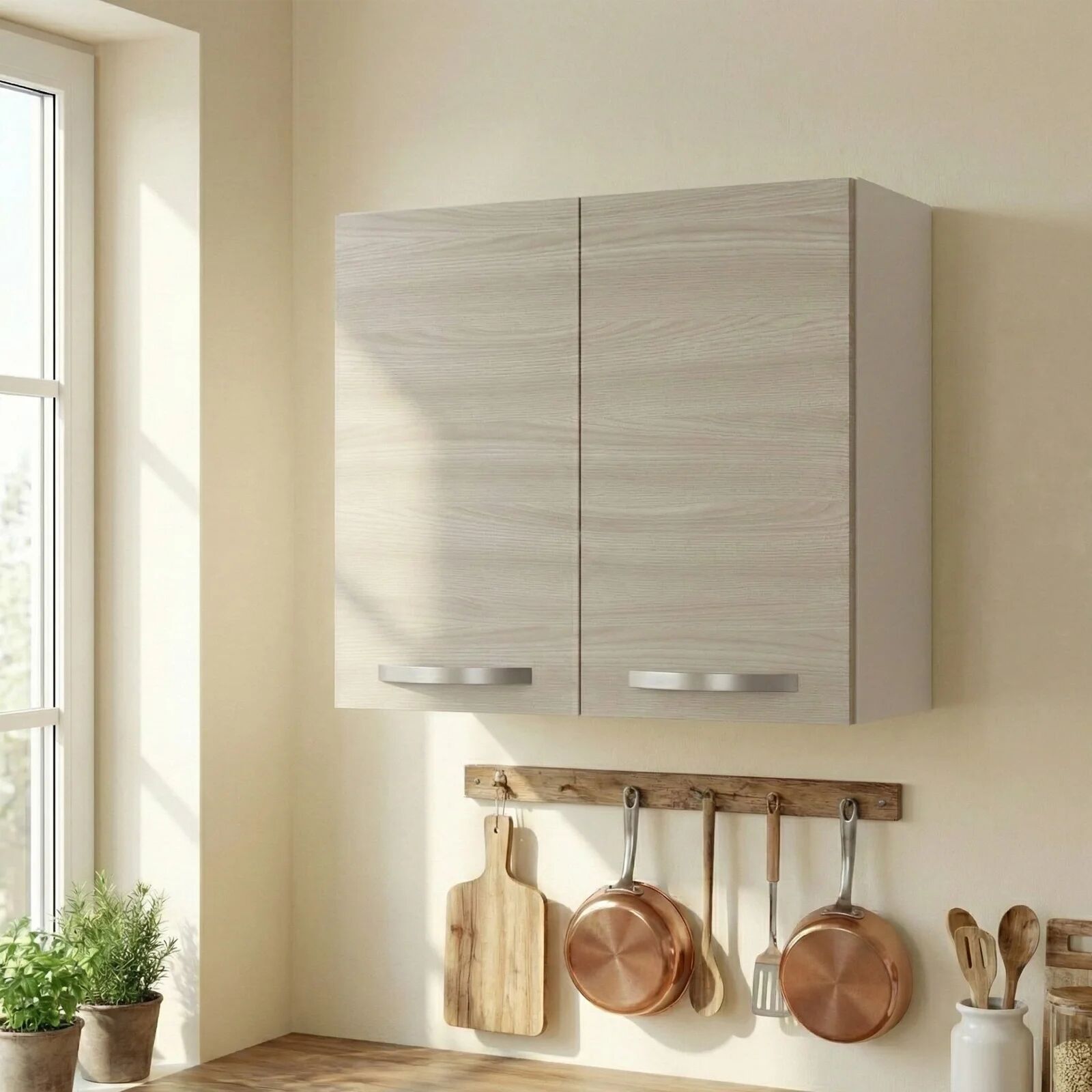 garneroarredamenti Pensile scolapiatti 80x72h cm 2 ante rovere olmo Talise