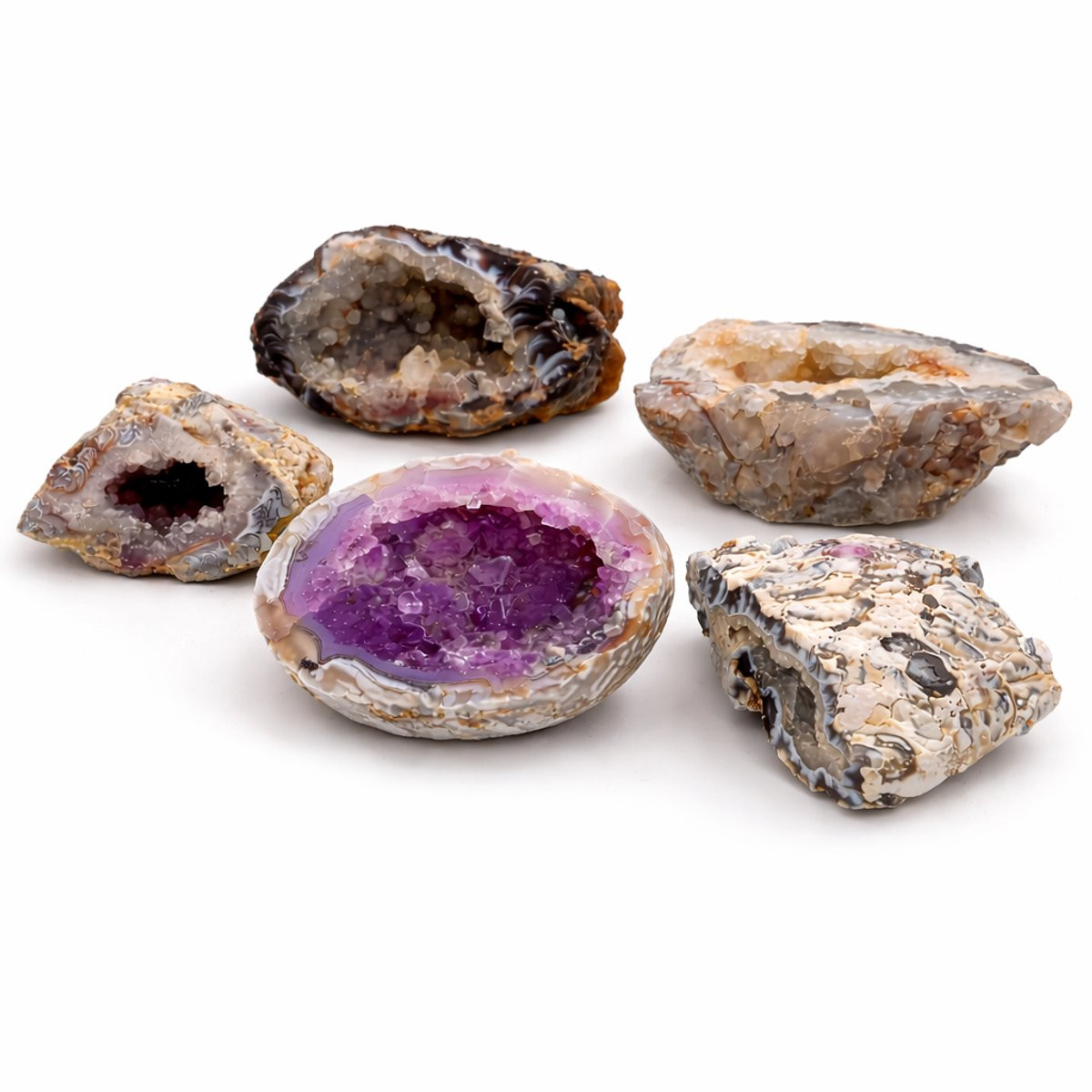S4H Agaat Geode 500 Gram – Natuurlijke Geode met Kristallen