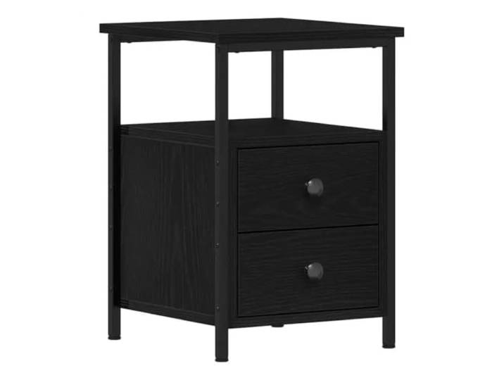 TRDEWR Moderner Nachttisch Mit 2 Schubladen, Offenem Regal, Aus Holzwerkstoff Metallbeinen, Aufbewahrungs-Beistelltisch for Schlafzimmer Solide Verarbeitung