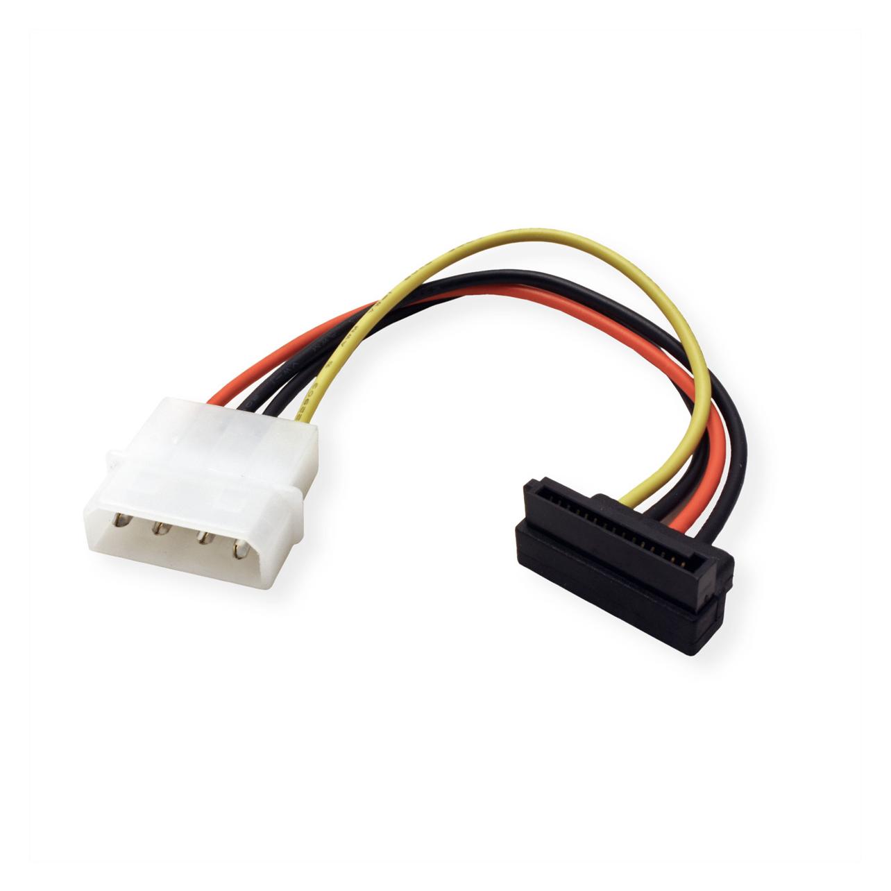 Roline Adapterkabel 4 pol. HDD / SATA, abgewinkelt (10 cm, SATA) (11.03.1061)