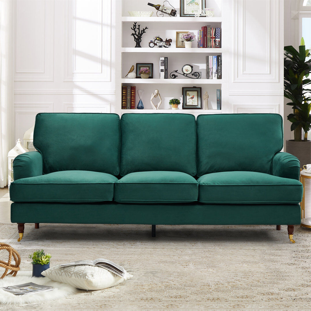 Mercer41 Gorby Velvet Sofa Green 3