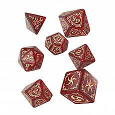 Q-Workshop Tribal Dice Set - Shimmering red/Beige 302118