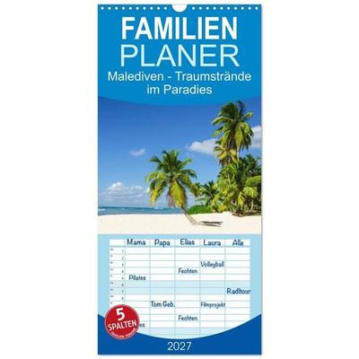 Familienplaner 2027 - Malediven - Traumstrände im Paradies mit 5 Spalten (Wandkalender, 21 x 45 cm) CALVENDO