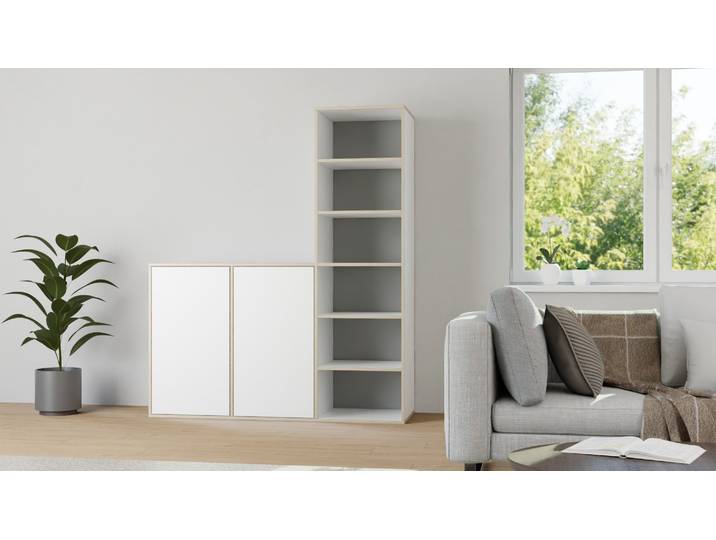 50 cm tiefes Regalsystem Multiplex Multiplex Weiß