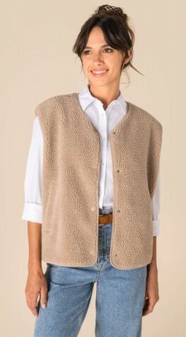Giacca donna in sherpa senza maniche Personalizzate o neutre Spasso