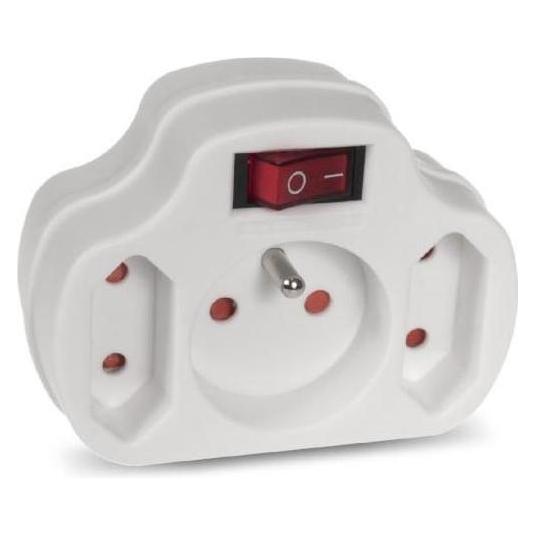 Maclean Prise triple MCE142 (Blanc) (3x, CEE 7/3) (MCE142)