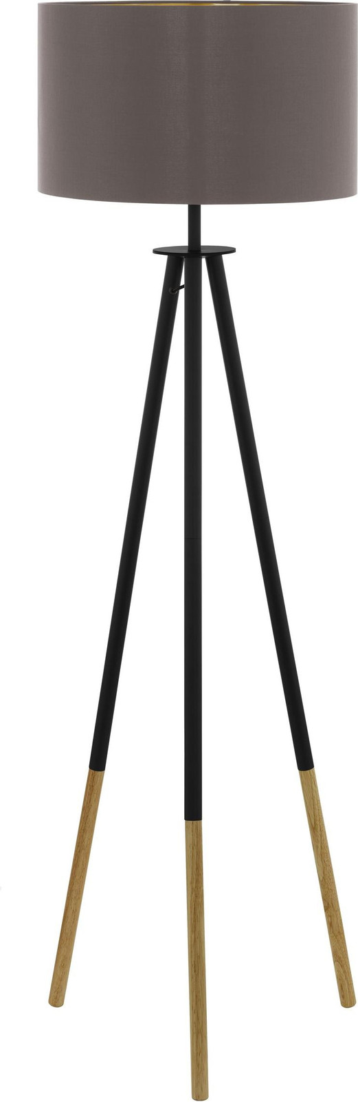 Eglo Bidford Vloerlamp, Bruin, Staal en Hout, E27, LED
