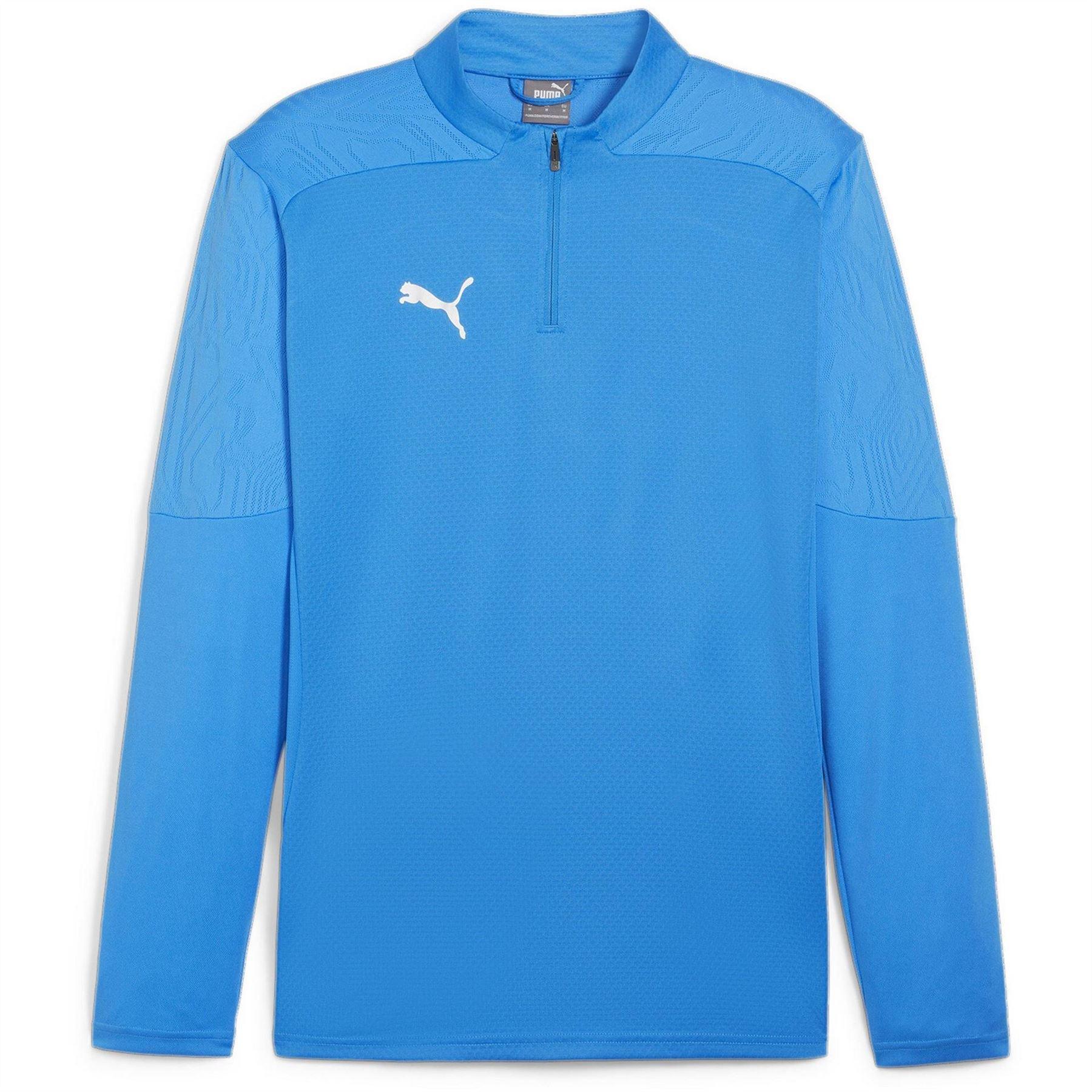 Puma - "TeamFinal" Fleece-Oberteil für Herren, mit kurzem Reißverschluss, Training (Blau)
