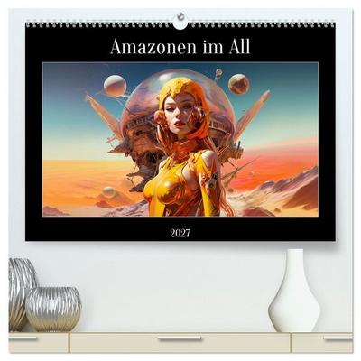 Amazonen im All (hochwertiger Premium Wandkalender 2027 DIN A2 quer), Kunstdruck in Hochglanz