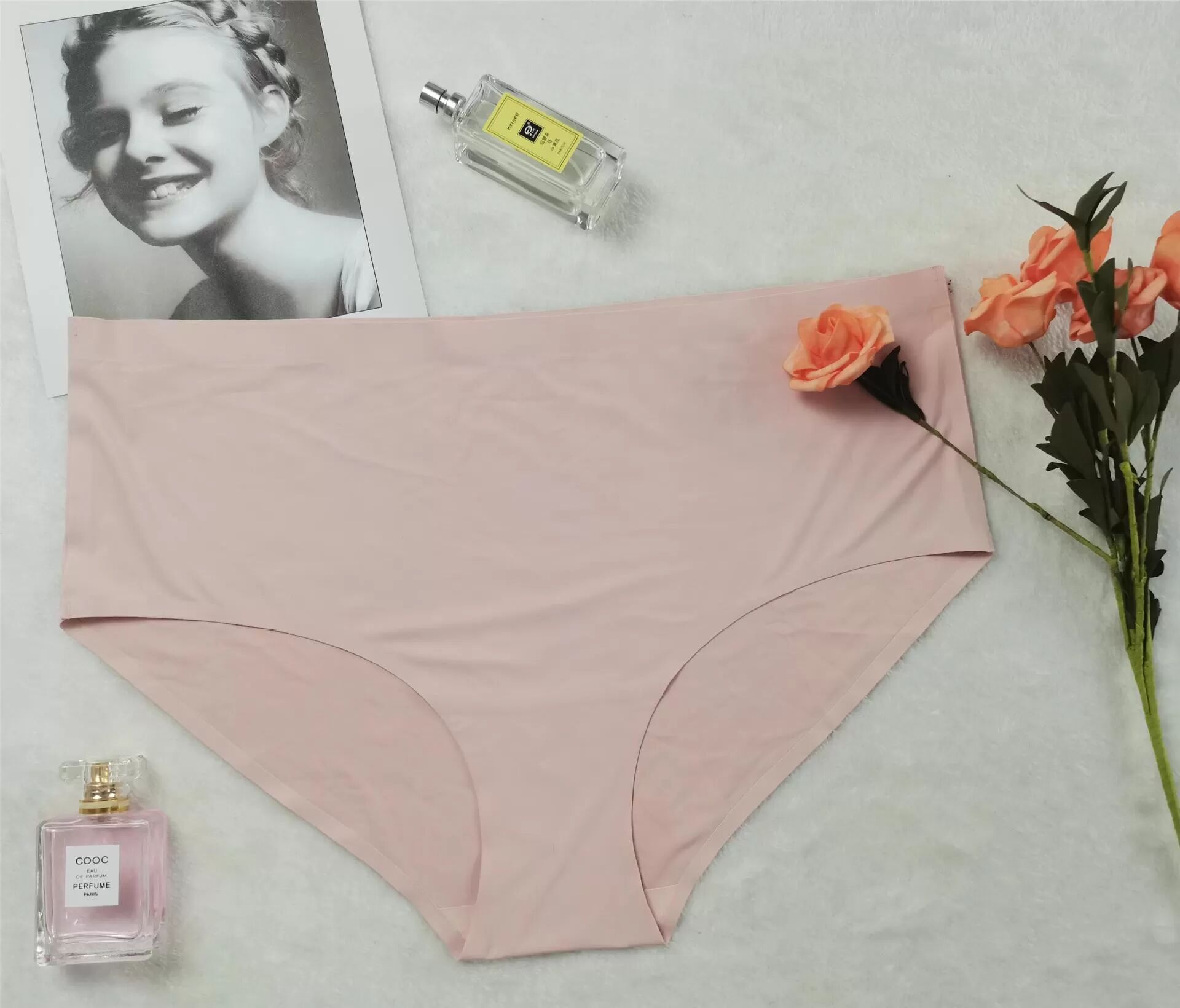 INF Bikini-Höschen mit hohem Bund 4XL Rosa + Weiß