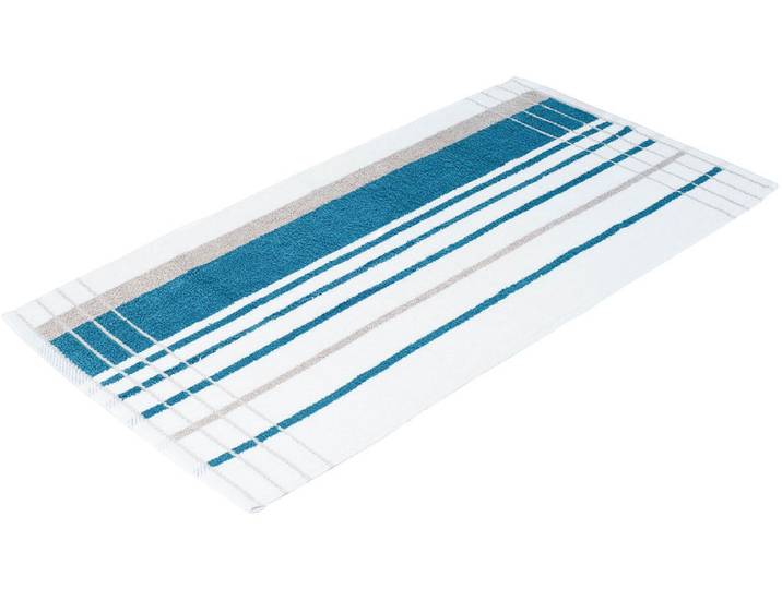 Handtücher GÖZZE Berlin Streifen , blau (petrol, taupe), B:50cm L:100cm, Frottier, Obermaterial: 100% Baumwolle, Handtücher, Handtücher