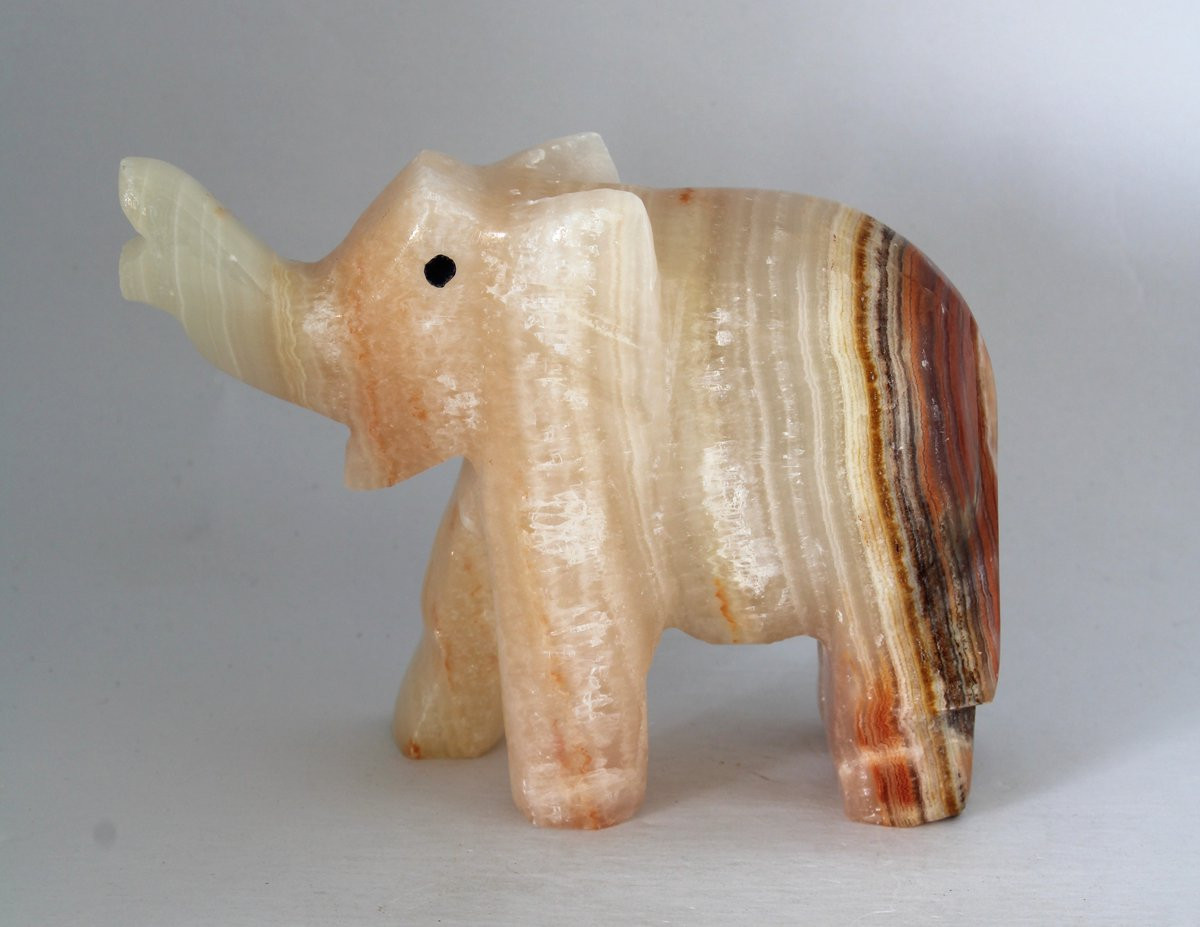 Onyx olifantje decoratief edelsteen beeldje