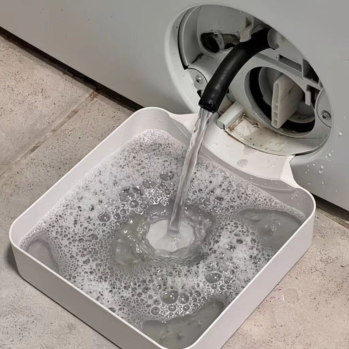 INF Auffangwanne für Waschmaschinen mit Wasserabweiser, ABS-Wasserwanne für Überlauf- und Kondenswasser, 2er-Set