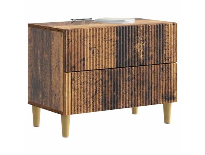 KTHLBRH Nachttisch mit Schublade aus Holz, 62 x 34,5 x 48 cm Modernes Vintage-Design, elegante braune Beine, resistent gegen Verformung und Feuchtigkeit, für Schlafzimmer