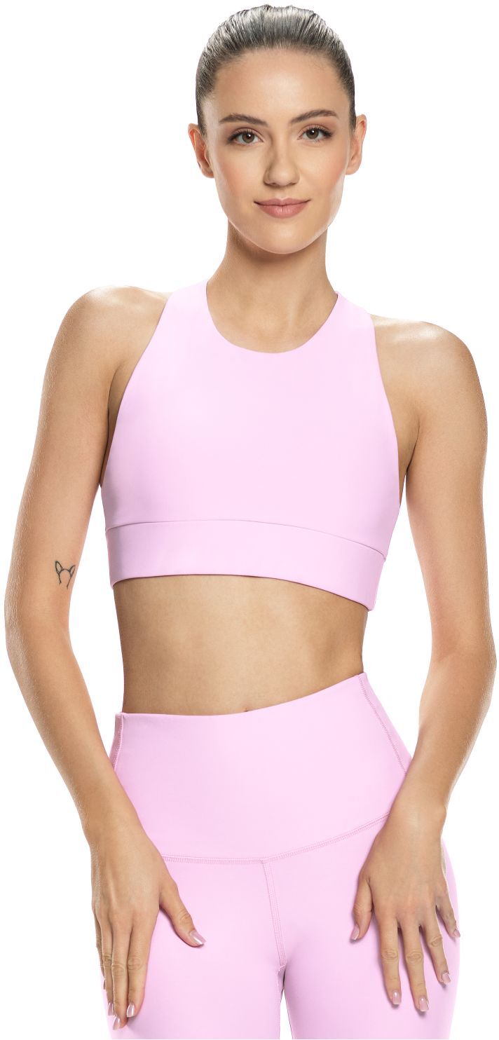 Sport-Bustier WINSHAPE "Functional Comfort Sport-BH SB103C", Damen, Gr. XS, Normalgrössen, rosa (lavender rose), 85% Polyester, 15% Elasthan, BHs Sport-Bustier, mit Rücken-Applikation lavender rose XS, Normalgrössen