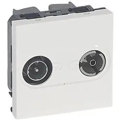 Legrand 078787 TV/Radi-Durchgangsdose, Farbe: weiß
