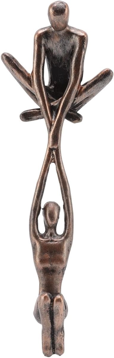 Minnaar Sculptuur Ornament - Abstract Dansend Paar Beeldje voor Woonkamer Decoratie - 19.3 x 6.3 cm