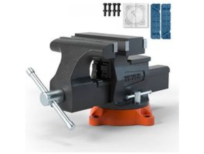VEVOR 16,7cm Schraubstock 360° Drehbar Sphäroguss Werkbankschraubstock 7,2x7,7cm Amboss Schraubstock 16,5-23,5 Backenöffnung Parallelschraubstock Zwei-Wege-Backen zum Schärfen Schleifen Schneiden
