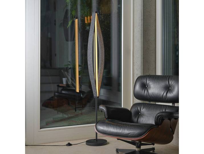 OSRAM LED Stehlampe Decor Flat Felt, alu / grau / zink, für Wohn- / Esszimmer, Aluminium, Modern, LED Stehlampe