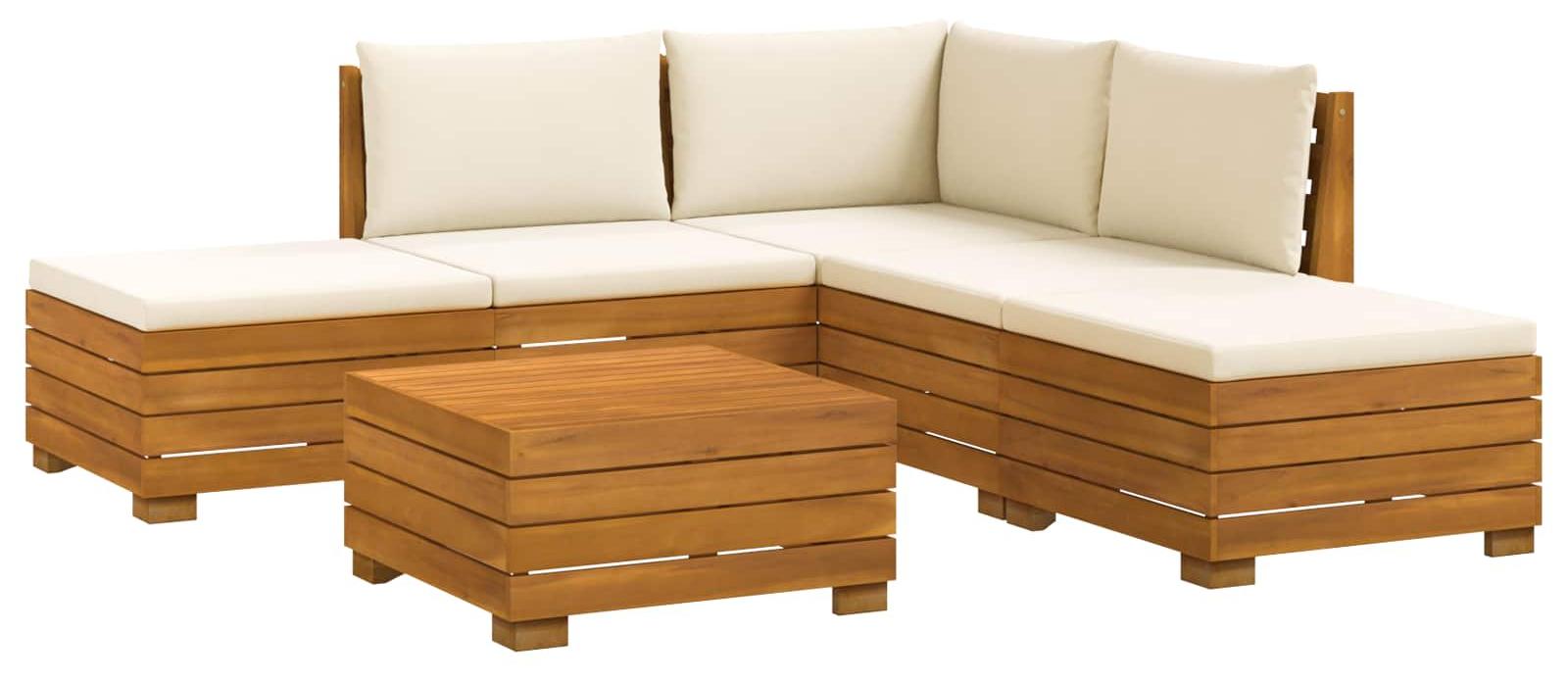 vidaXL 6 stk. Outdoor-Sofagarnitur Massivholz Akazie Braun