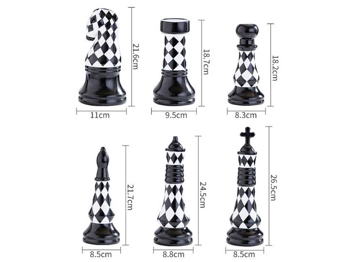 Ornements d'échecs en céramique européenne simple, motif quadrillé noir et blanc, décoration douce et créative, accessoires pour la maison, modèle de pièce, noir et blanc