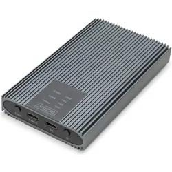 Digitus USB M.2 NVMe Clonestation, SSD, NVMe, 20Gbits, USB 3.2 Gen2, Aluminium, toolfree (M.2), Festplattengehäuse, Grau