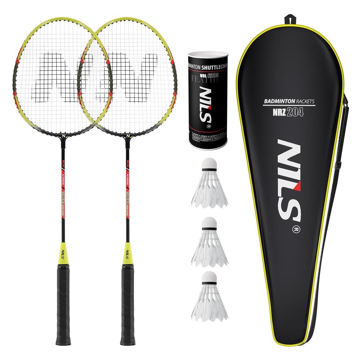 Nils NRZ204-1 ALUMINIUM / BADMINTON-SET 2 SCHLÄGER + 3 FEDERBÄLLE + TASCHE (71762934)