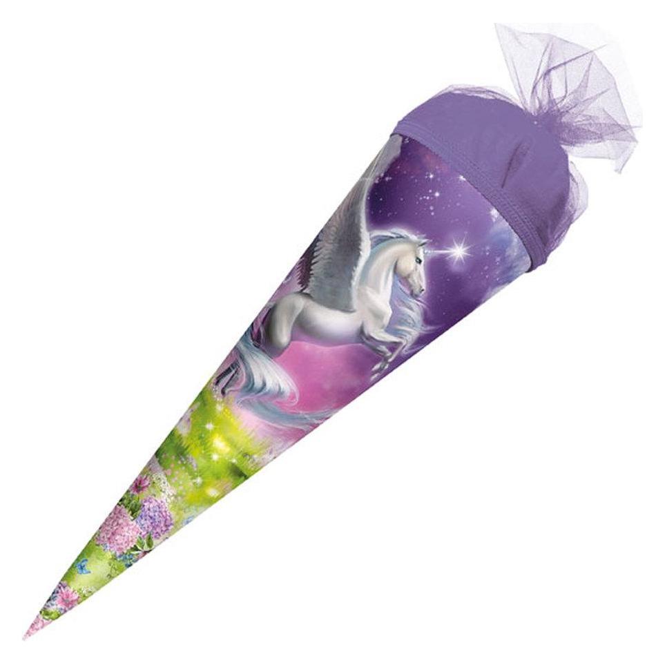 Magni ROTH Geschenk-Schultüte klein Magic Pegasus 50 cm - rund Tüllverschluss - Zuckertüte Schulanfang (50 cm, 1x) (32834351)