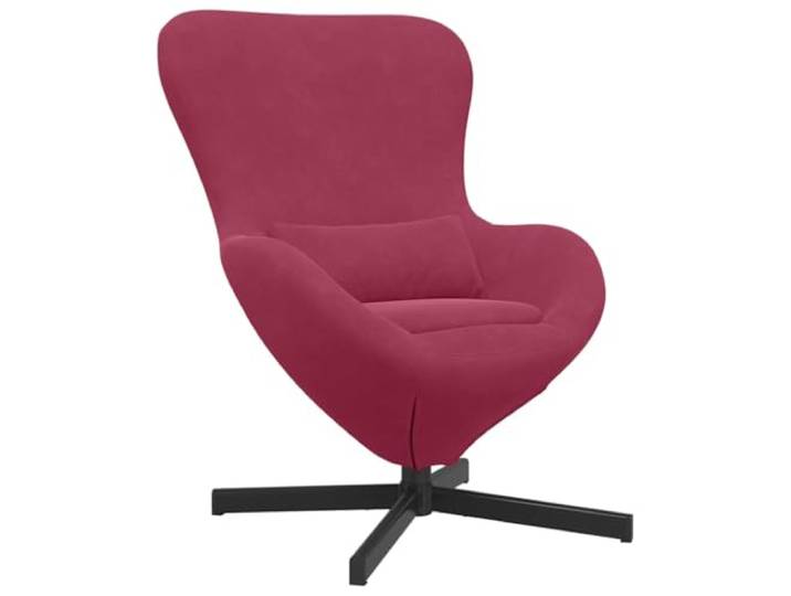 KTHLBRH Sessel in Weinrot, 63 x 73 x 90 cm, Samt drehbar Weicher Samt, Stahlsockel, 360 ° drehbar, modernes Design, Verwendung für Wohnzimmer und Schlafzimmer