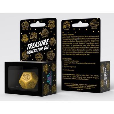 Q-Workshop QWO98543 - Treasure Generator Die: Yellow&Black, D12, 1 Stück, Schatzgenerator-Würfel