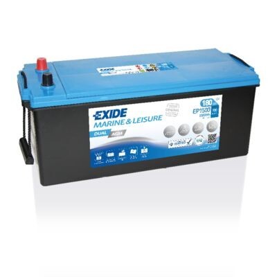 Exide EP1500 Dual AGM Versorgungsbatterie Starterbatterie 12V 180Ah 1500Wh