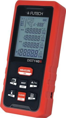 Futech Disty 40 Red Laser afstandsmeter met bereik van 0,05 tot 40 meter en IP54 beschermingsklasse