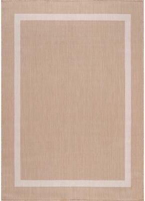 Beverly Rug Modern Bordered Indoor Outdoor Rug, Outside Carpet for Patio, Deck, Porch