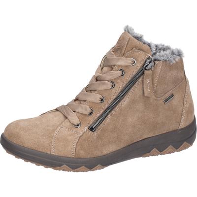 Stiefelette WALDLÄUFER "H-Teresa", Damen, Gr. 6 (39), Textil, beige (hellbraun), Veloursleder, Schuhe Stiefelette, Winterboots, Schnürboots mit TEX-Membrane, H-Weite