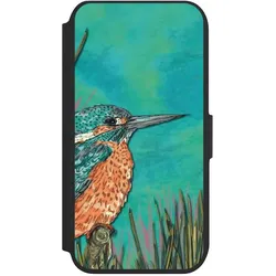 Nivocase Klapphülle für Apple iPhone 7 Handyhülle aus Kunst Leder NIVOflip schwarz Malerei Tiere Vogel (Apple iPhone 7), Smartphone Hülle, Schwarz