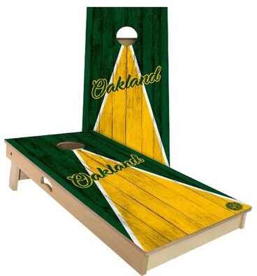 Skip's Garage Oakland Triangle Baseball Outdoor Cornhole Board Set