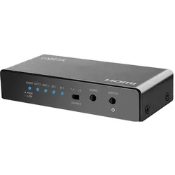LogiLink HDMI-Switch, 2x2-Port, bidirekt, 4K/60 Hz, EDID, HDCP, HDR, Downscaler, Switch Box