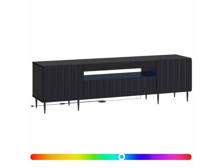 Meuble - Armoire TV - Noir - Meuble TV LED Noir Bois d'ingénierie_46903