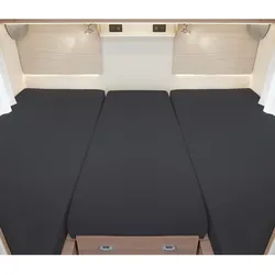 BettwarenShop Wohnmobil Wohnwagen Heckbett Spannbetttuch-Set 3-teilig 2 Längsbetten + Mittelteil | anthrazit - grau
