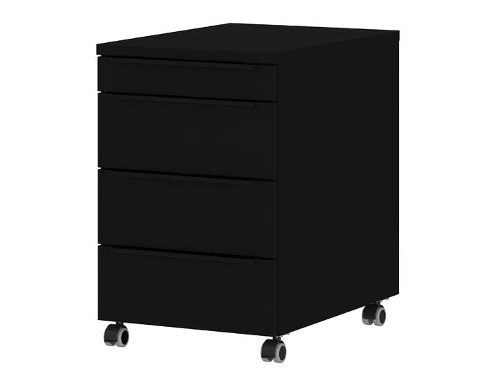 Rollcontainer Mailand 42 x 63 x 60cm Schwarz/Schwarz
