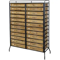 Chic Antique Kommode mit Schublade, 97,5 x 36,5 x 129 cm - Antique Schwarz & Natur