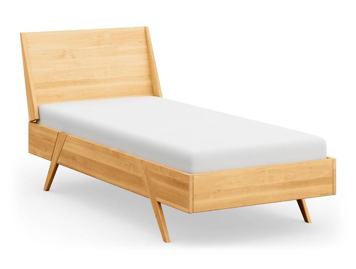 Naturwohnen Massivholzbett 90x200cm Erle natur geölt Serie Arbor Design und Handwerk perfekt vereint mit bioola® nature veredelt