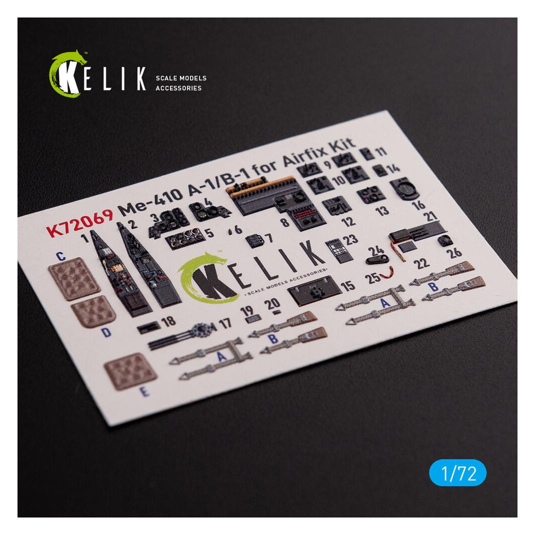 Kelik Messerschmitt Me410A-1 interior 3D decals for Airfix kit (K72069)
