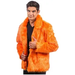Chaks Jacke - Kunstfell: Orange (XL)