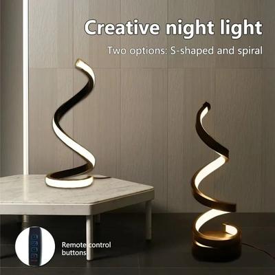 Uplift Essentials Modern LED Spiral Table Lamp Three Speed Dimming Decor Modern LED Spiral Table Lamp Three Speed Dimming Decor